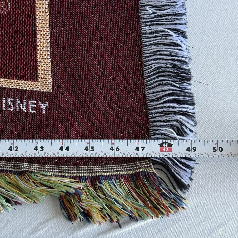 Walt Disney World Resort Tapestry Throw Blanket Mickey Mouse‎ Woven Fringe 57x49